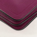 Salvatore Ferragamo Chain Gancini Shoulder Bag Leather Purple Gold Auth 153364V-18