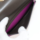 Salvatore Ferragamo Chain Gancini Shoulder Bag Leather Purple Gold Auth 153364V-21