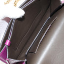 Salvatore Ferragamo Chain Gancini Shoulder Bag Leather Purple Gold Auth 153364V-10