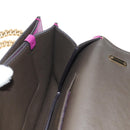 Salvatore Ferragamo Chain Gancini Shoulder Bag Leather Purple Gold Auth 153364V-23