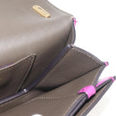 Salvatore Ferragamo Chain Gancini Shoulder Bag Leather Purple Gold Auth 153364V-24