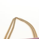 Salvatore Ferragamo Chain Gancini Shoulder Bag Leather Purple Gold Auth 153364V-14