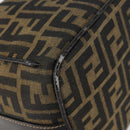 FENDI Zucca Canvas Vanity Hand Bag Black Brown Auth 153365-14