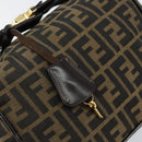 FENDI Zucca Canvas Vanity Hand Bag Black Brown Auth 153365-9