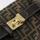 FENDI Zucca Canvas Vanity Hand Bag Black Brown Auth 153365-17