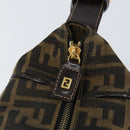 FENDI Zucca Canvas Vanity Hand Bag Black Brown Auth 153365-18