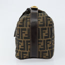 FENDI Zucca Canvas Vanity Hand Bag Black Brown Auth 153365-3