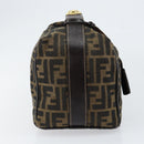 FENDI Zucca Canvas Vanity Hand Bag Black Brown Auth 153365-4