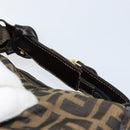 FENDI Zucca Canvas Vanity Hand Bag Black Brown Auth 153365-7