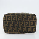 FENDI Zucca Canvas Vanity Hand Bag Black Brown Auth 153365-5