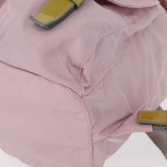 PRADA Backpack Nylon Pink Silver Auth 153366