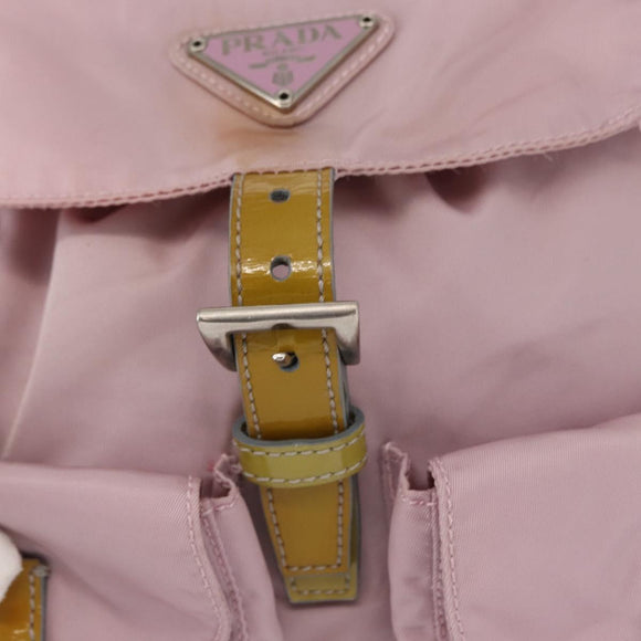 PRADA Backpack Nylon Pink Silver Auth 153366