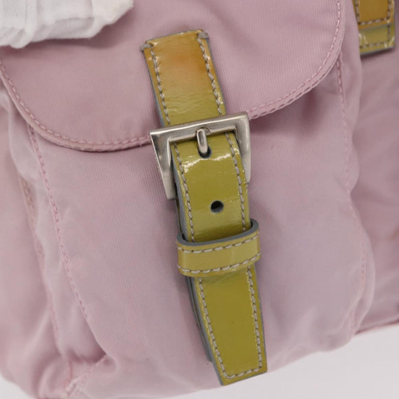 PRADA Backpack Nylon Pink Silver Auth 153366