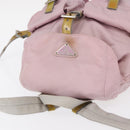 PRADA Backpack Nylon Pink Silver Auth 153366-7