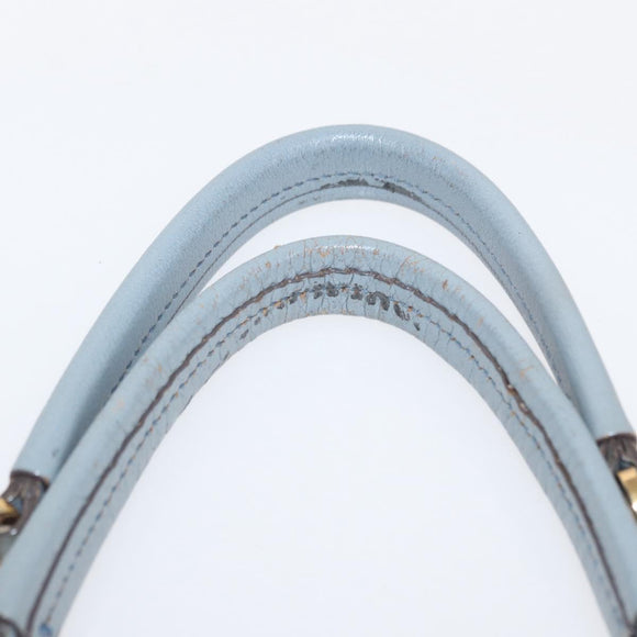 Salvatore Ferragamo Gancini Tote Bag Leather Light Blue Gold Auth 153367