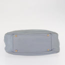 Salvatore Ferragamo Gancini Tote Bag Leather Light Blue Gold Auth 153367-11