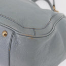 Salvatore Ferragamo Gancini Tote Bag Leather Light Blue Gold Auth 153367-13