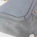 Salvatore Ferragamo Gancini Tote Bag Leather Light Blue Gold Auth 153367-14