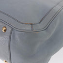 Salvatore Ferragamo Gancini Tote Bag Leather Light Blue Gold Auth 153367-15