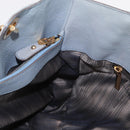 Salvatore Ferragamo Gancini Tote Bag Leather Light Blue Gold Auth 153367-20