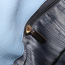 Salvatore Ferragamo Gancini Tote Bag Leather Light Blue Gold Auth 153367-24