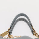 Salvatore Ferragamo Gancini Tote Bag Leather Light Blue Gold Auth 153367-9