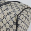 GUCCI GG Supreme Sherry Line Boston Bag PVC Navy Gold Red Auth 153368-10