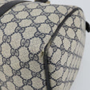 GUCCI GG Supreme Sherry Line Boston Bag PVC Navy Gold Red Auth 153368-12