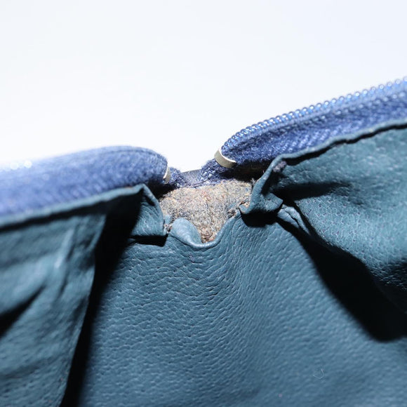 GUCCI GG Supreme Sherry Line Boston Bag PVC Navy Gold Red Auth 153368