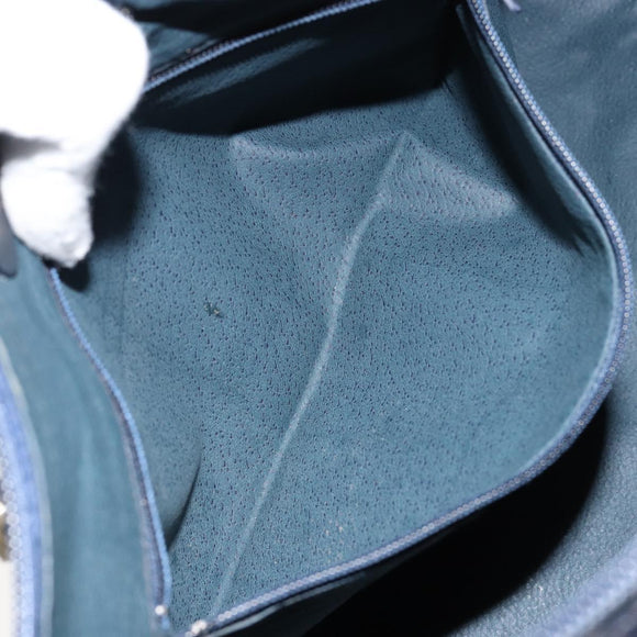 GUCCI GG Supreme Sherry Line Boston Bag PVC Navy Gold Red Auth 153368