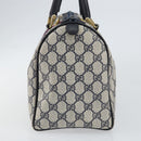 GUCCI GG Supreme Sherry Line Boston Bag PVC Navy Gold Red Auth 153368-4