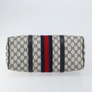 GUCCI GG Supreme Sherry Line Boston Bag PVC Navy Gold Red Auth 153368-9