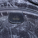 GUCCI Bamboo Hand Bag Leather 2way Black Gold 001 1998 1638 Auth 153369-16