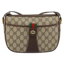 GUCCI GG Supreme Web Sherry Line Bag PVC Beige Gold 89 02 032 Auth 153370-13