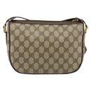 GUCCI GG Supreme Web Sherry Line Bag PVC Beige Gold 89 02 032 Auth 153370-2