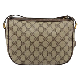 GUCCI GG Supreme Web Sherry Line Bag PVC Beige Gold 89 02 032 Auth 153370 - 0