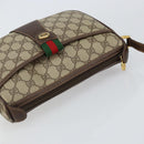 GUCCI GG Supreme Web Sherry Line Bag PVC Beige Gold 89 02 032 Auth 153370-6