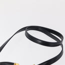 BALLY Hand Bag Leather 2way Navy Gold Auth 153371-15