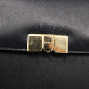 BALLY Hand Bag Leather 2way Navy Gold Auth 153371-19