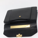 BALLY Hand Bag Leather 2way Navy Gold Auth 153371-10