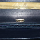 BALLY Hand Bag Leather 2way Navy Gold Auth 153371-11