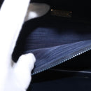 BALLY Hand Bag Leather 2way Navy Gold Auth 153371-24