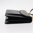 BALLY Hand Bag Leather 2way Navy Gold Auth 153371-3