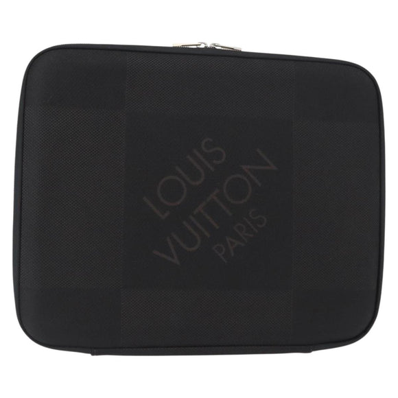 LOUIS VUITTON Damier Geant Computer Sleeve MM PC-Hülle Noir N58036 LV Auth 153387