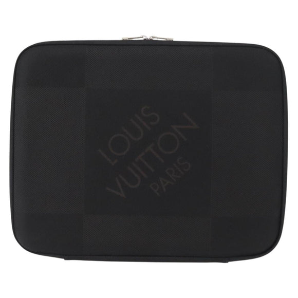 LOUIS VUITTON Damier Geant Computer Sleeve MM PC-Hülle Noir N58036 LV Auth 153387