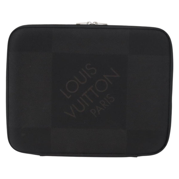 LOUIS VUITTON Damier Geant Computer Sleeve MM PC-Hülle Noir N58036 LV Auth 153387