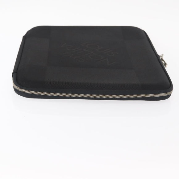 LOUIS VUITTON Damier Geant Computer Sleeve MM PC-Hülle Noir N58036 LV Auth 153387