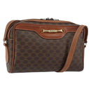 CELINE Macadam Canvas Shoulder Bag PVC Leather Brown Gold Auth 153388-1