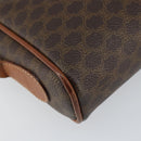 CELINE Macadam Canvas Shoulder Bag PVC Leather Brown Gold Auth 153388-14
