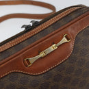 CELINE Macadam Canvas Shoulder Bag PVC Leather Brown Gold Auth 153388-17